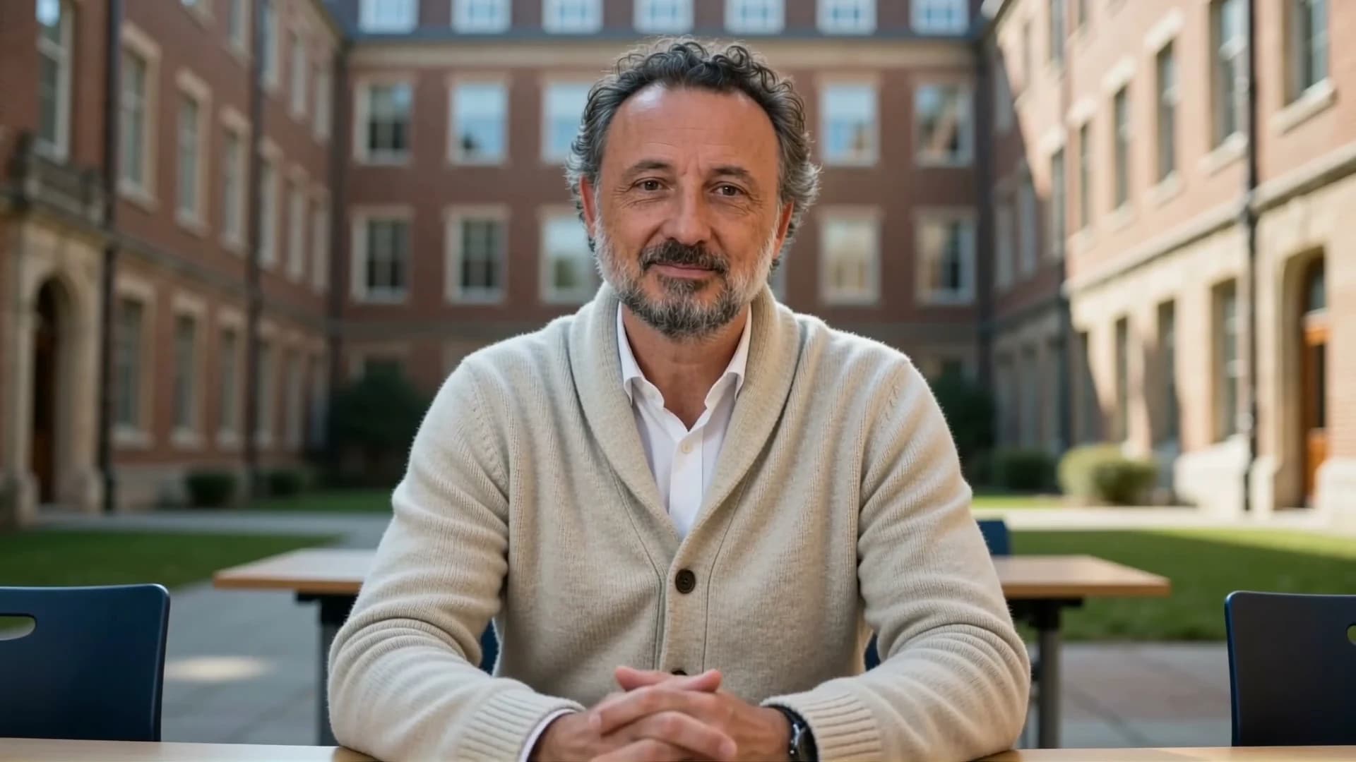 Laurent Karila, dans une cour d'université